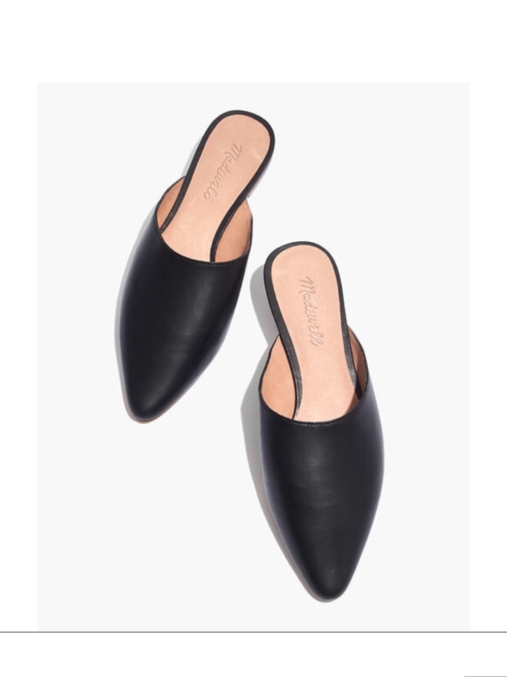 NIB Madewell Black Leather Remi Mule Sz 7.5
